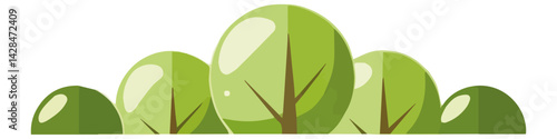 Hand drawn shrub bush shrubbery tree. set of garden plant element. Eco element