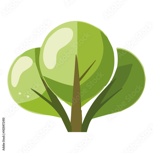 Hand drawn shrub bush shrubbery tree. set of garden plant element. Eco element