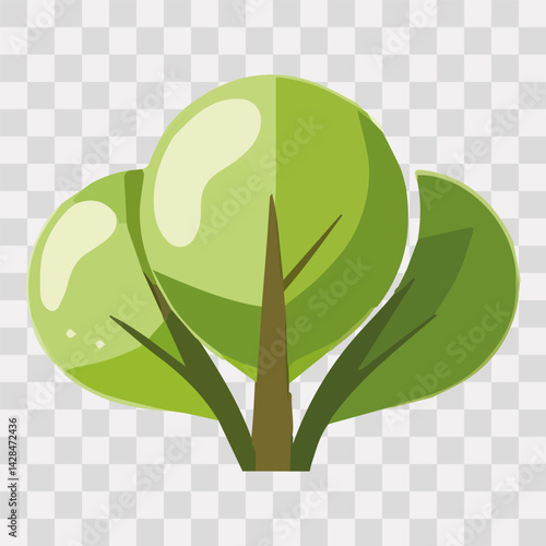 Hand drawn shrub bush shrubbery tree. set of garden plant element. Eco element