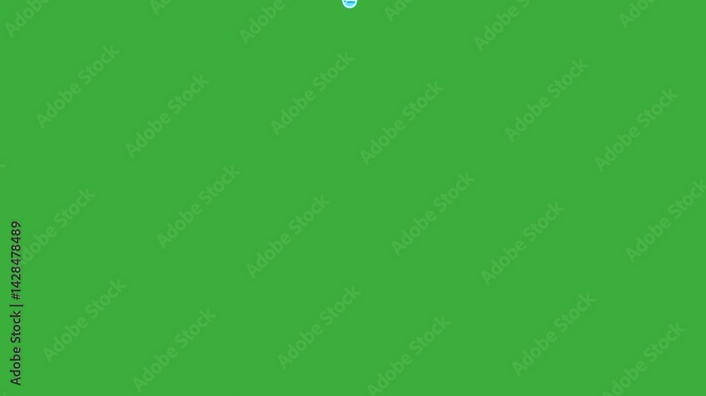 Animation cartoon video loop liquid letter I on green screen background Animation cartoon video loop liquid letter I on green screen background