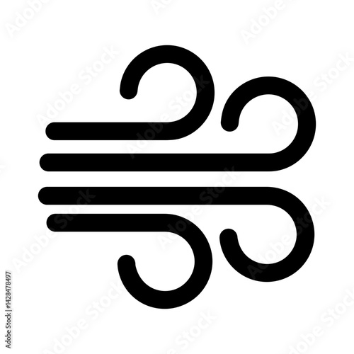 Windy Weather Vector Icon