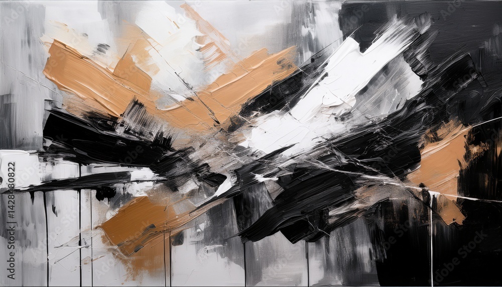 abstract expressionism painting featuring bold black and white brushstrokes texture and contrast abstract expressionism painting featuring bold black and white brushstrokes texture and contrast