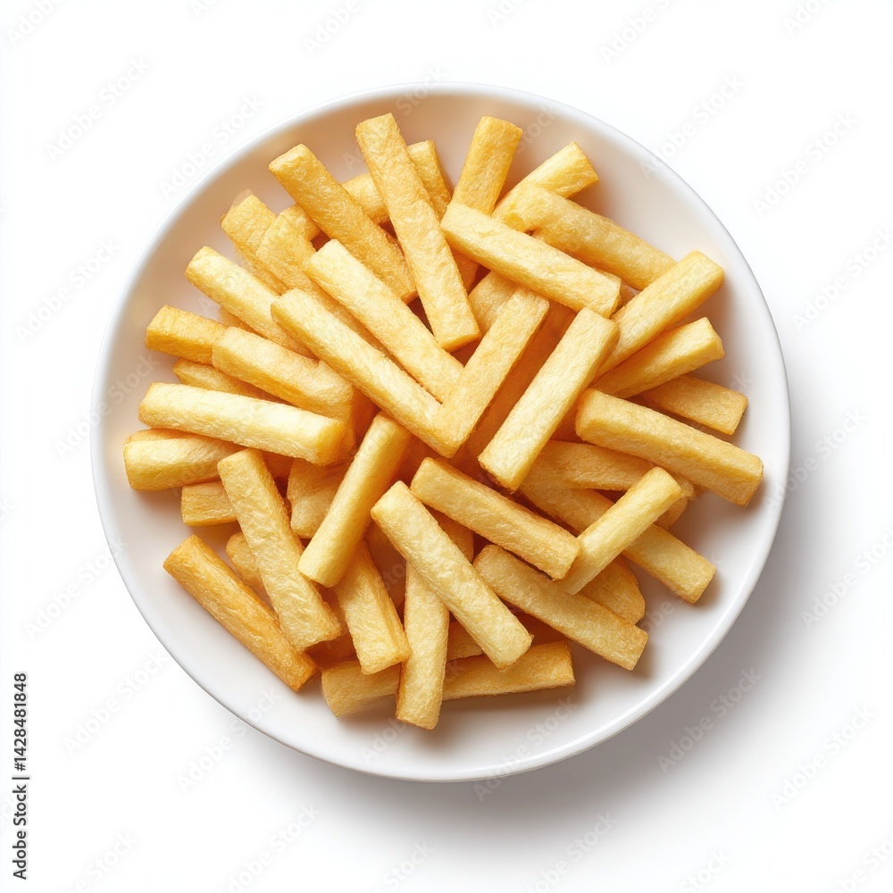 French fries in a bowl isolated on white background French fries in a bowl isolated on white background