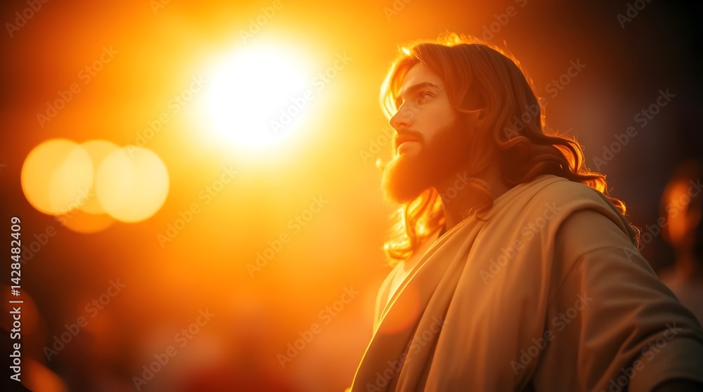 Fototapeta premium Jesus Christ Divine Light Portrait