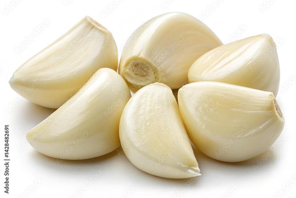 Peeled garlic cloves isolated on transparent background Peeled garlic cloves isolated on transparent background