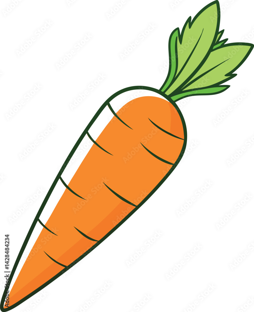 Vector Illustration of Fresh Carrot with Detailed Leaves – Organic Root Vegetable Design for Healthy Food, Farming, and Nutrition Concepts Vector Illustration of Fresh Carrot with Detailed Leaves – Organic Root Vegetable Design for Healthy Food, Farming, and Nutrition Concepts