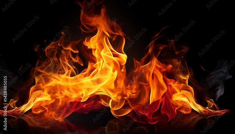 yellow orange and red fire flame isolated on background yellow orange and red fire flame isolated on background