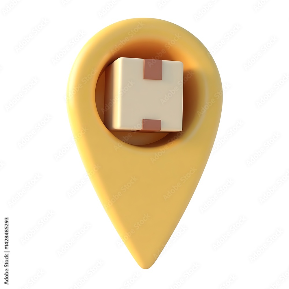 Location Tracking Package Delivery Yellow Pin Map Icon Location Tracking Package Delivery Yellow Pin Map Icon