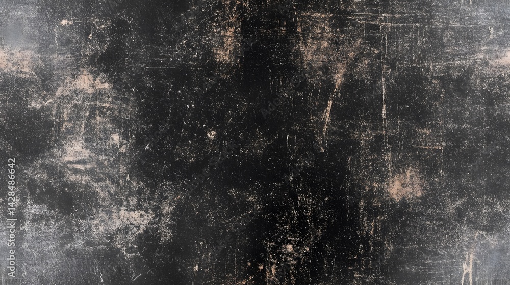 Fototapeta premium A textured, dark surface with scattered light marks and scratches.