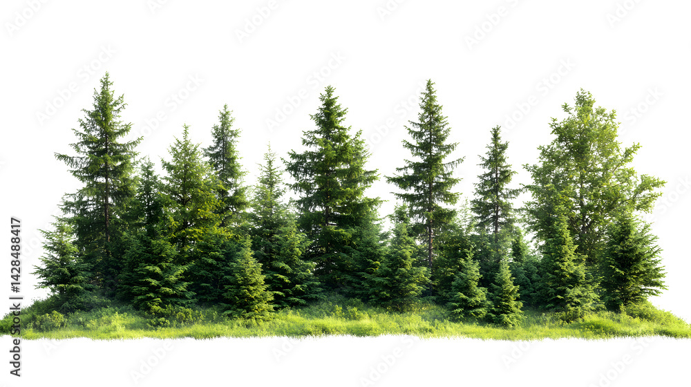 Fototapeta premium Pine tree isolated on transparent background