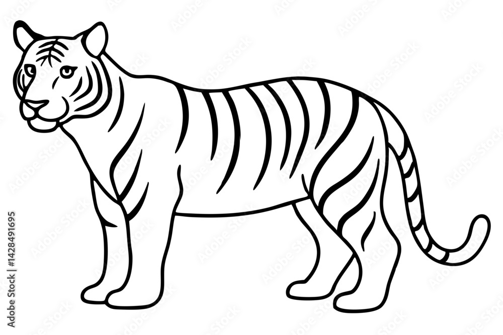 Naklejka premium Majestic Tiger Outline