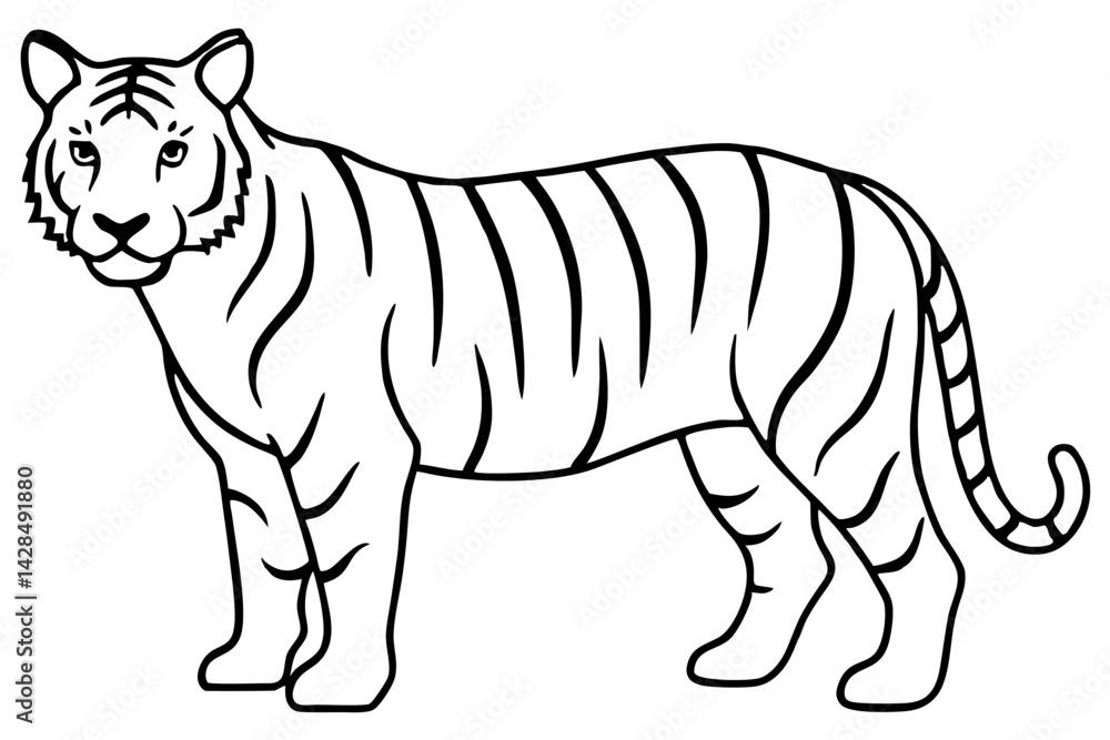 Fototapeta premium Majestic Tiger Outline