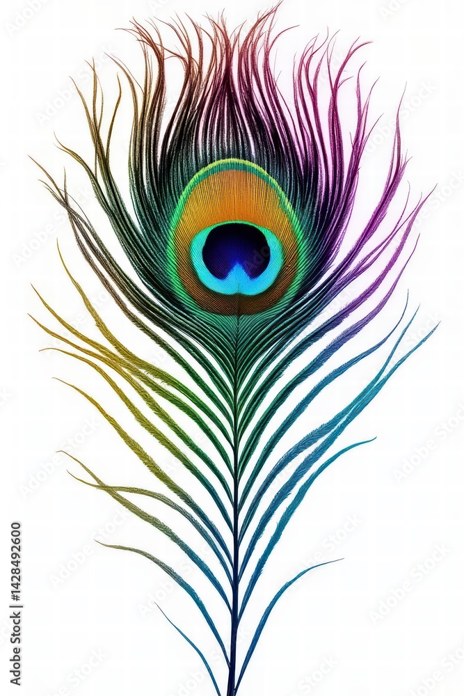 Obraz premium peacock feather vector illustration