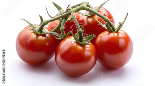 Wallpaper Mural Four ripe red tomatoes are sitting on a white background. Generated using AI. Torontodigital.ca