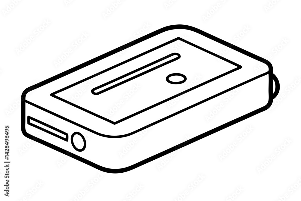 Compact Streaming Device Line Art Vector Illustration Compact Streaming Device Line Art Vector Illustration