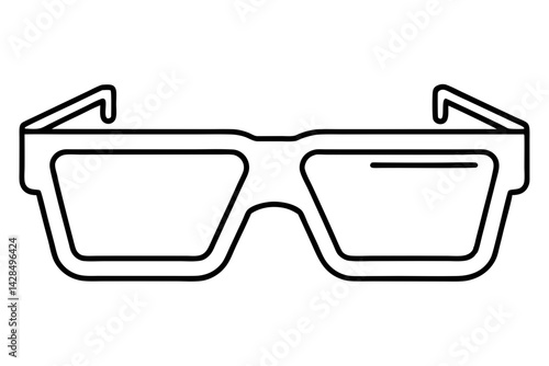 Augmented Reality Glasses Line Art Vector Illustration