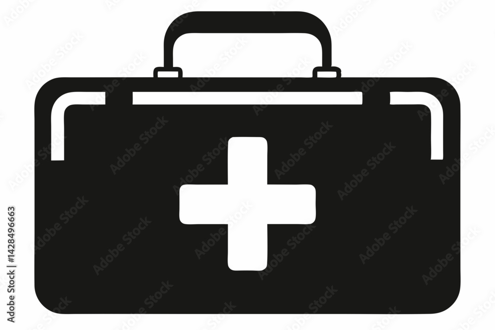 First Aid Kit Silhouette Vector Illustration First Aid Kit Silhouette Vector Illustration