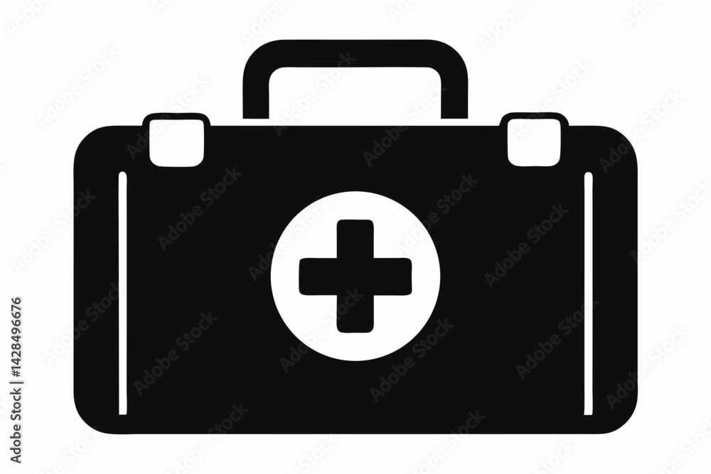 First Aid Kit Silhouette Vector Illustration First Aid Kit Silhouette Vector Illustration