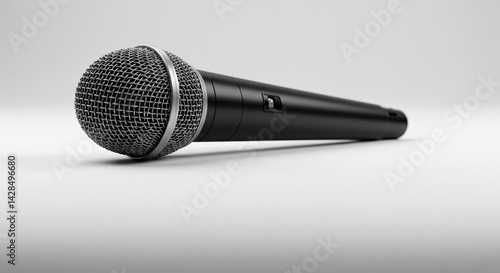 Microphone for news and interviews on isolated white background