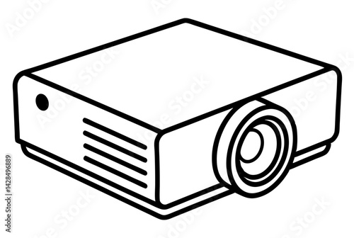 Portable Projector Line Art Vector Illustration