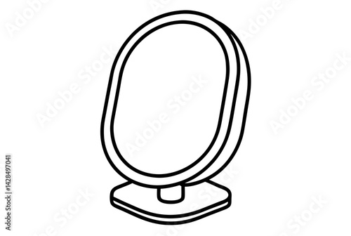 Smart Mirror Line Art Vector Illustration