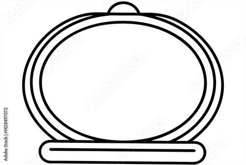Smart Mirror Line Art Vector Illustration