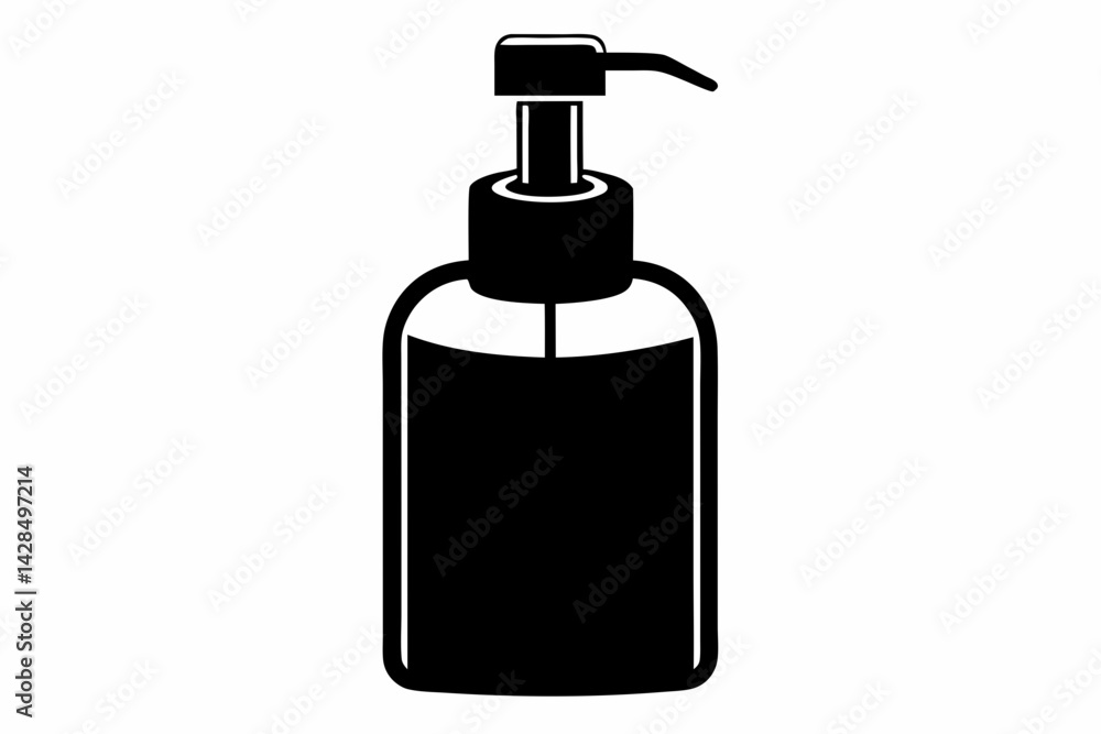Touchless Soap Dispenser Silhouette Vector Illustration Touchless Soap Dispenser Silhouette Vector Illustration