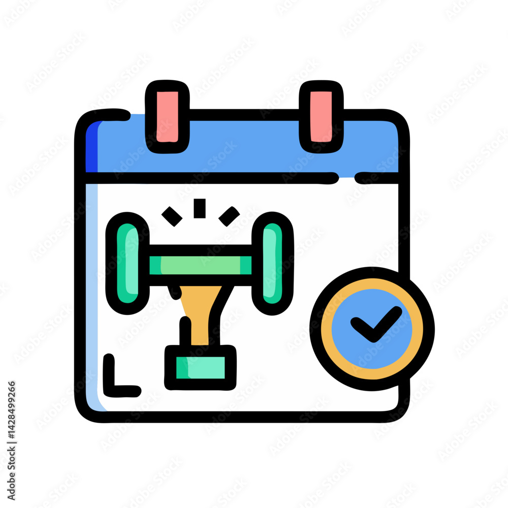 Scheduled Workout Calendar Icon for Fitness Reminders Scheduled Workout Calendar Icon for Fitness Reminders