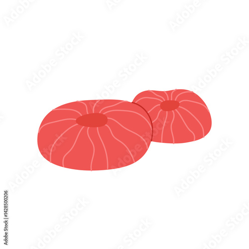 Red corral on white background. Diving. Coral reef, seabed, aquarium. Underwater ocean plant.