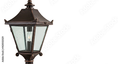 decorative iron garden lantern with glass panels