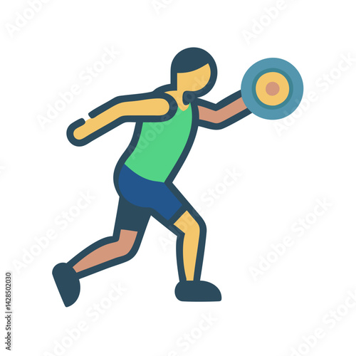 Discus thrower sport athletic event vector design illustration
