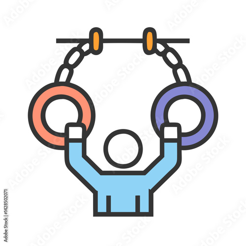 Gymnastic rings vector icon, sports and fitness equipment