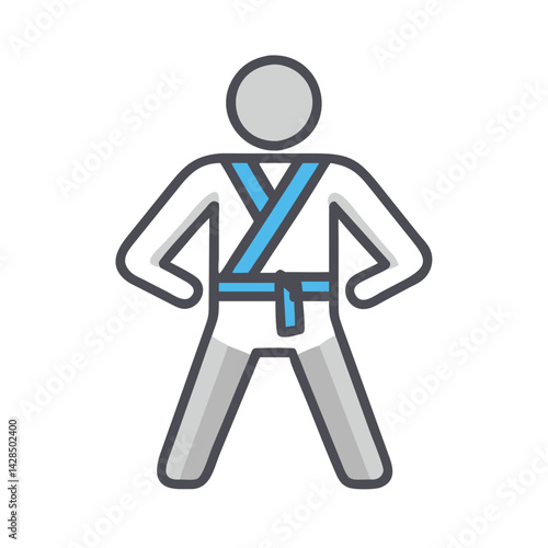 Free Download Martial Arts Stance: Confident Karate Expert Illustration Design - GFXLoad