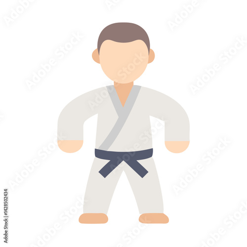 Karate master cartoon illustration on black background