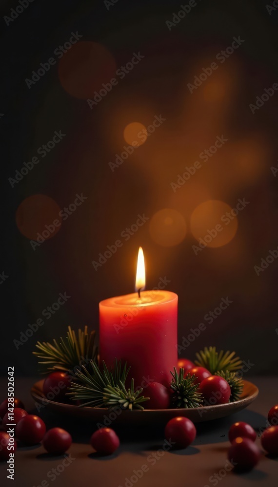 Burning candle on dark brown background Advent season banner template , stockphoto, banner design, minimalist Burning candle on dark brown background Advent season banner template , stockphoto, banner design, minimalist