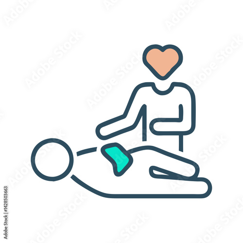 Loving Massage and Healing Therapy Illustration Concept Icon