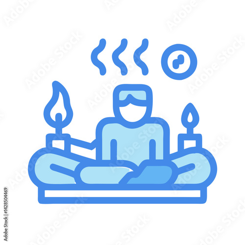 Spa treatment with candles, steam and relaxation time