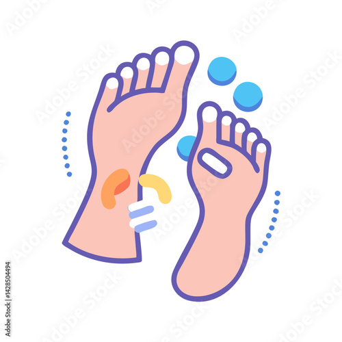 Foot care with foot massage and bubble bath