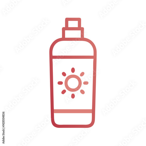 Outline sunscreen bottle symbol for sun protection