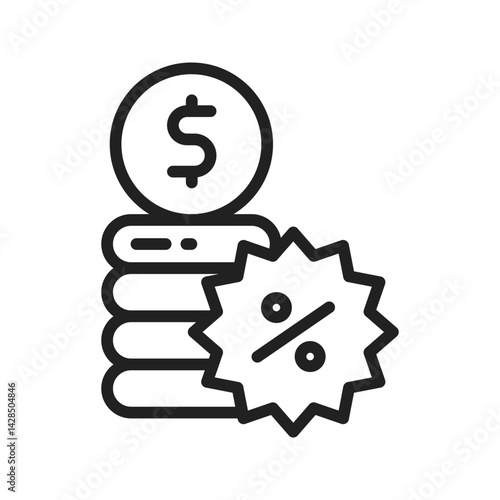 Commission icon vector image. Suitable for mobile apps, web apps and print media.