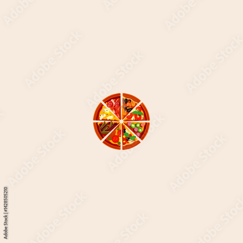 Pizza icon flat vector design. 