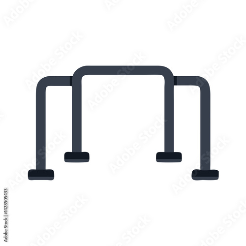 Dark Blue Parallel Bars for Exercise on Black