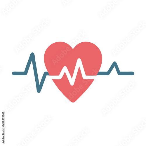 Heartbeat illustration showing heart health and cardiovascular system