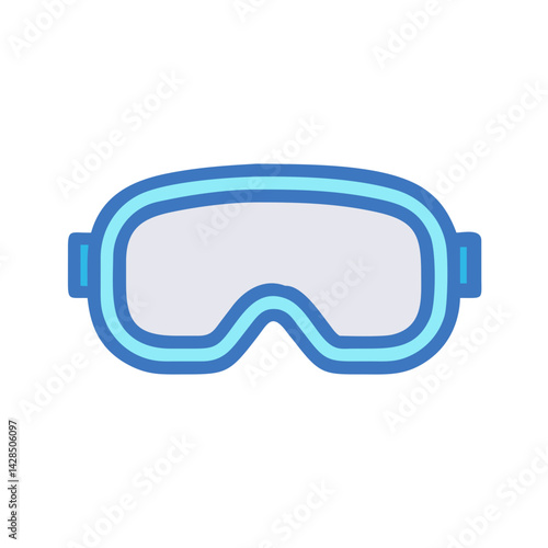 Blue ski goggles for winter sports illustration