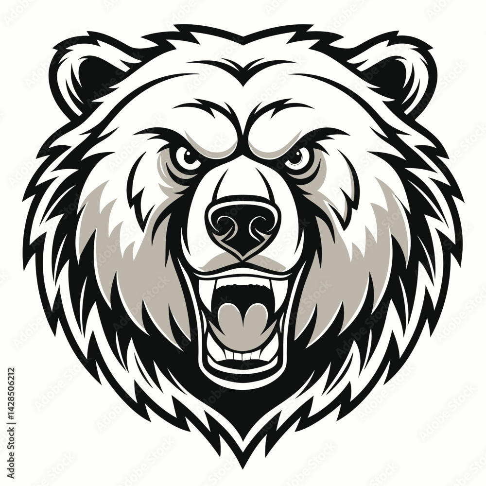 Obraz premium Aggressive Bear Head Graphic