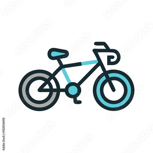 Bike icon, cycling, bicycle lane, flat design, vector