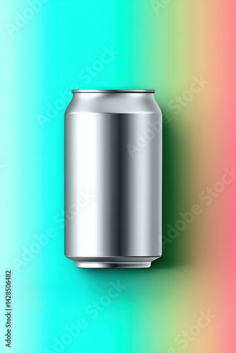 Obraz na płótnie Blank Aluminum Can on Gradient Background for Beverage Mockup w salonie