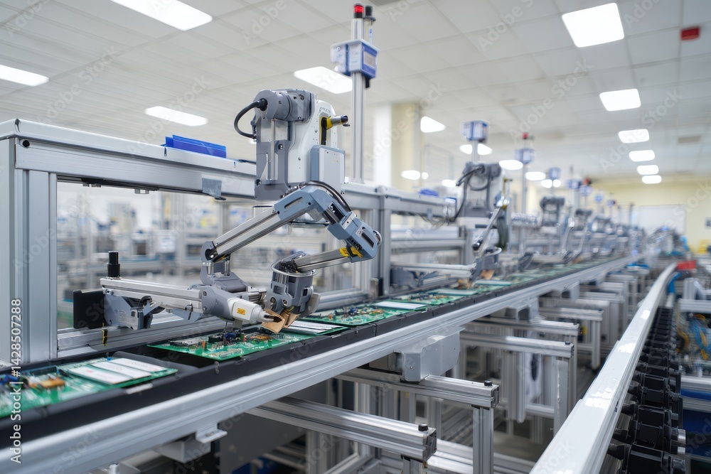 Advanced Bright Modern Pharmaceutical Factory. Medical Ampoule Production Line. Rows of Glass Vials with Orange Caps on Conveyor Belt. Vaccine Production Facility. Medication Manufacturing Process.