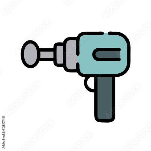 Massage gun vector illustration, modern design on black