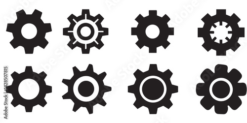 Gear Installation Icon Set. Gear Wheel Icon. Gear Wheel Icons. Gear Installation Icon Collection. Installation Icons Megapack.